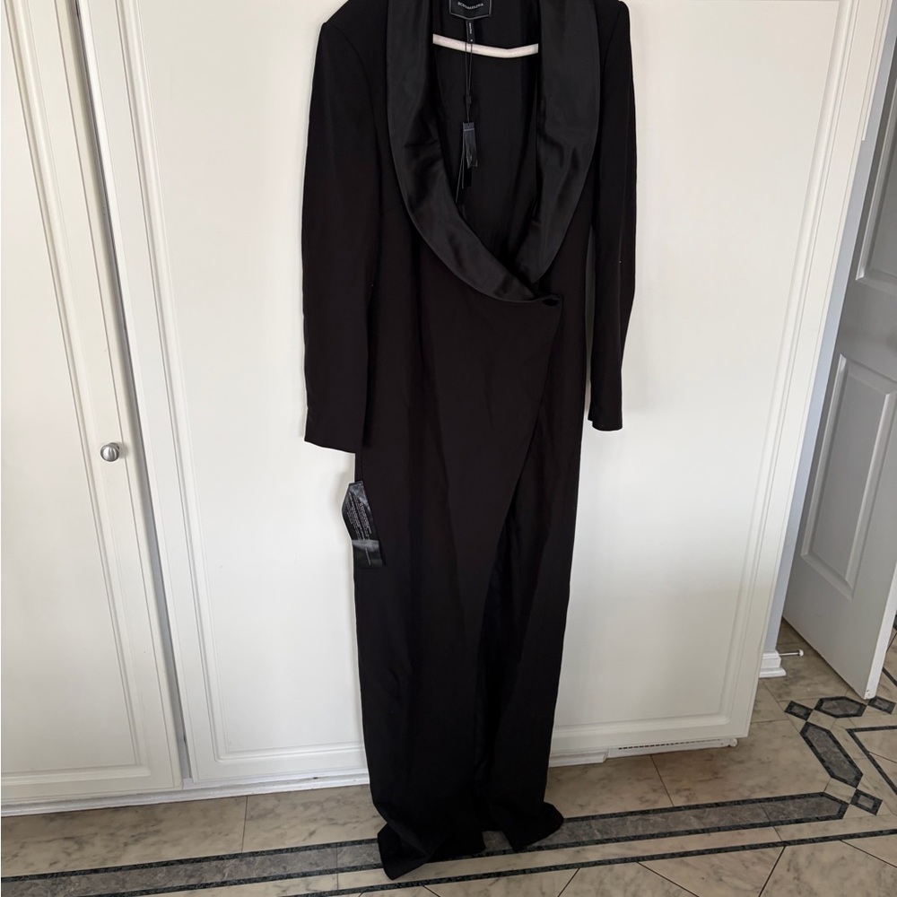 NWT BCBG MaxAzria Black Tuxedo Gown 10